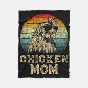 Vintage Chicken Mom Chicken Lovers Mommy Mother's Fleece Blanket
