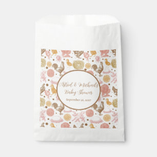 Vintage Chicken Nest & Floral Baby Shower Favor Bag