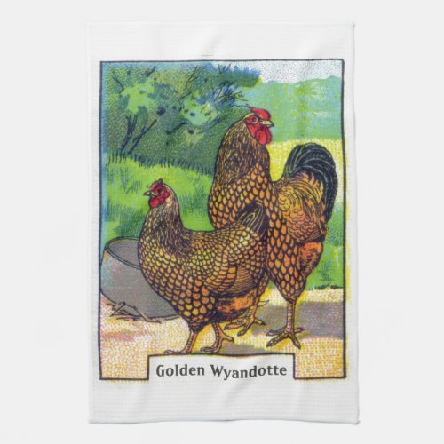 Vintage Chicken Print Towel