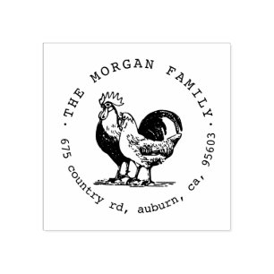 Vintage Chicken ⎥Return Address Stamp
