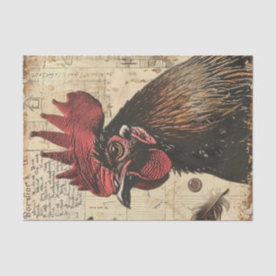 Vintage Chicken Rooster Farm Decoupage Tissue Paper