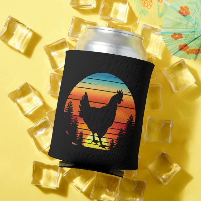 Vintage chicken silhouette hen can cooler (In Situ Summer)