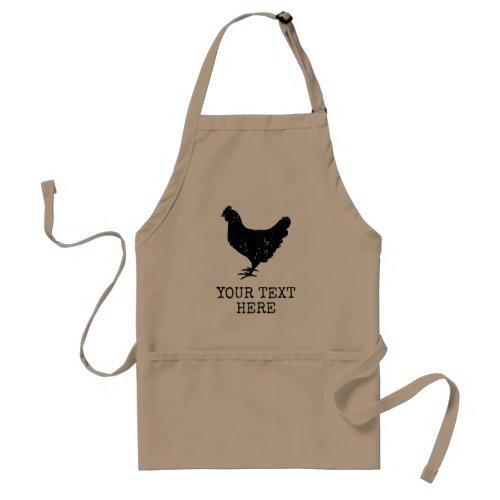 Vintage chicken silhouette logo custom poultry BBQ Adult Apron