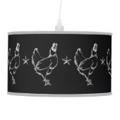 Vintage Chicken & Stars Print Pendant Lamp (Front)