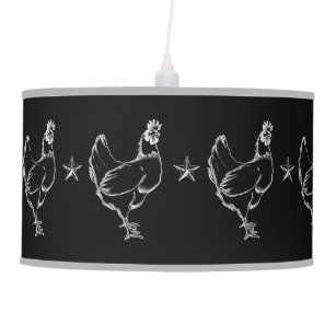En Rooster Table Pendant Lamps Zazzle Vintage En Stars Print Pendant Lamp