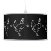 Vintage Chicken & Stars Print Pendant Lamp (Back)