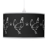 Vintage Chicken & Stars Print Pendant Lamp (Right)