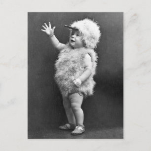 Vintage Chicken Suit Girl Easter Costume Holiday Postcard