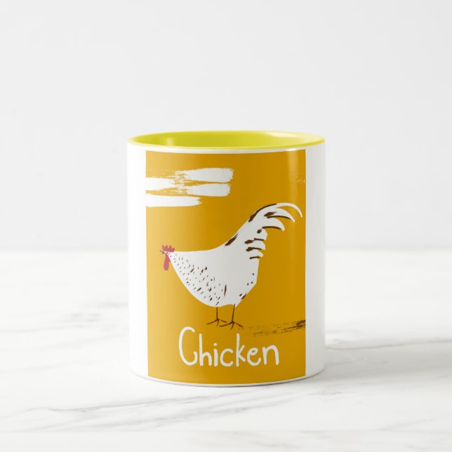 Vintage Chicken Two-Tone Coffee Mug (Center)