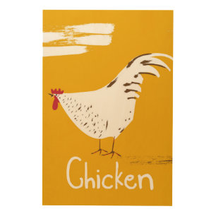 Vintage Chicken Wood Wall Decor