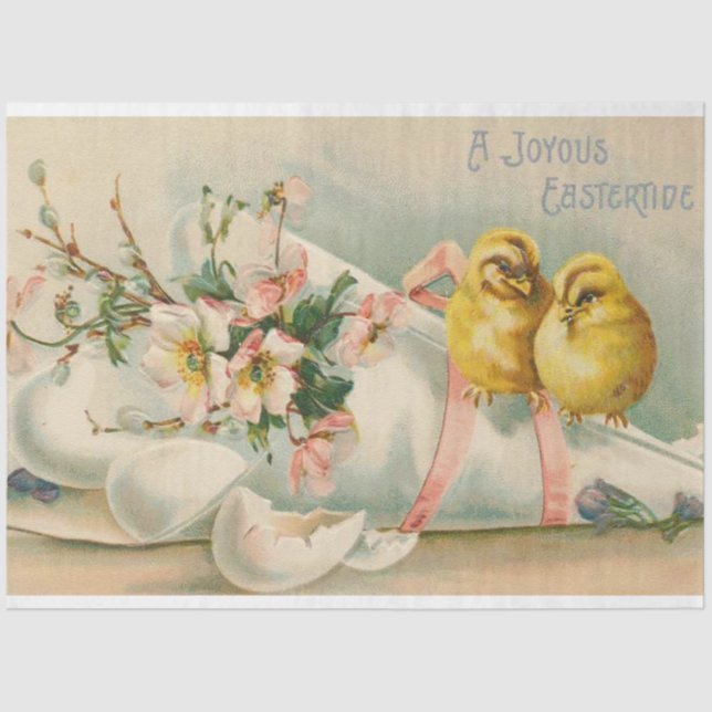 Vintage Chickens Easter Holiday Tissue Paper (Front)