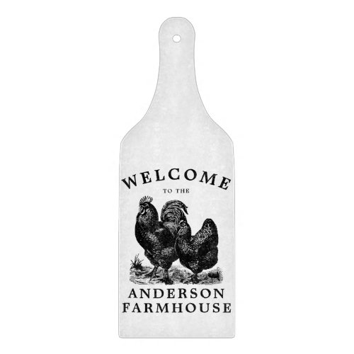Vintage Chickens Farmhouse Home Welcome Cutting Board