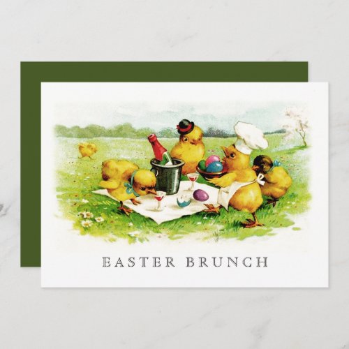 Vintage Chicks Custom Easter Brunch Invitation