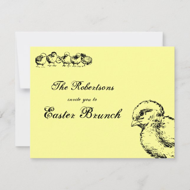 Vintage Chicks Easter Brunch Light Invitation (Front)
