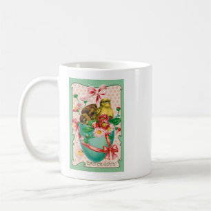 Vintage Chicks with Easter Egg Easter Greeting Coffee Mug