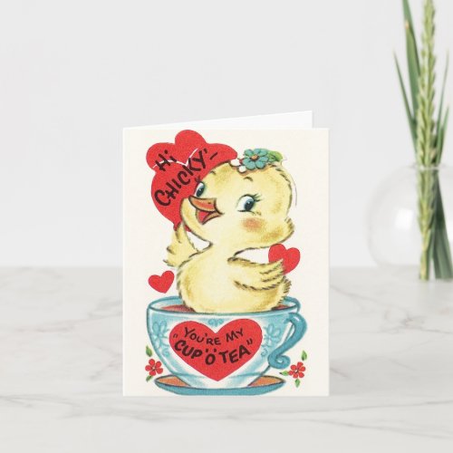 Vintage Chicky Valentines Day Card