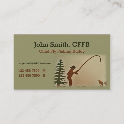 Vintage Chief Fly Fishing Buddy Template Business Card