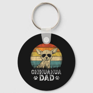 Vintage Chihuahua Dad Dog Lovers Father&#; s Day T Keychain