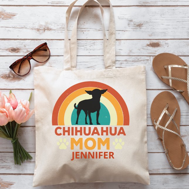 Vintage Chihuahua Dog Mom Sunset Personalized  Tote Bag (Creator Uploaded)