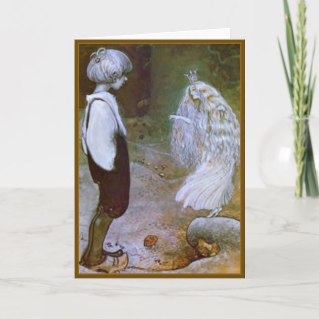 Vintage Child and Faerie Drawing -  Greeting Card (Front)