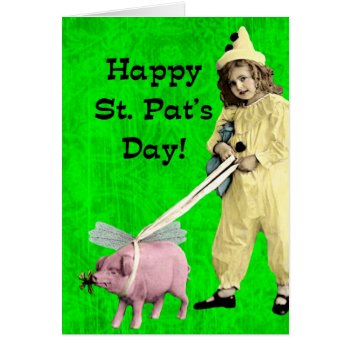 Vintage Child And Pig  St. Pat's Day by angelandspot at Zazzle