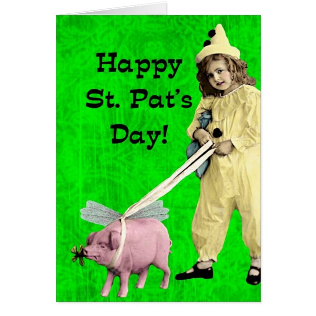 Vintage Child and Pig, St. Pat's Day (Front)