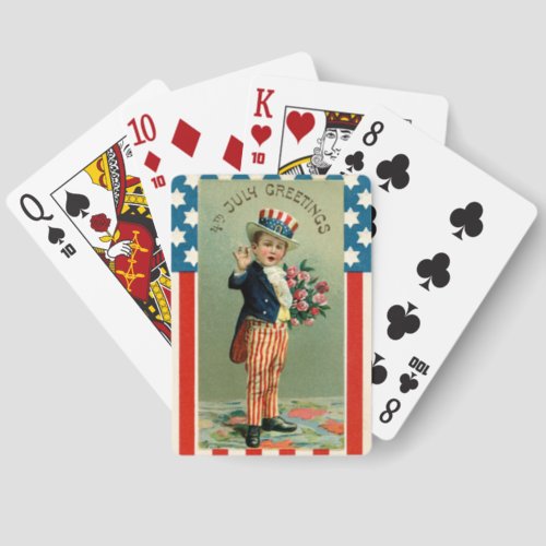Vintage Child As Uncle Sam Classic Playing Cards