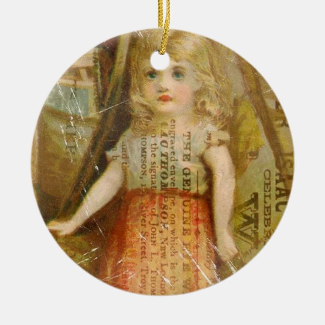Vintage Child Ceramic Ornament (Front)