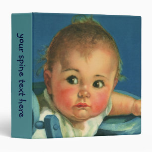 Vintage Child, Cute Baby Boy or Girl in Highchair 3 Ring Binder