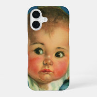Vintage Child, Cute Baby Boy or Girl in Highchair