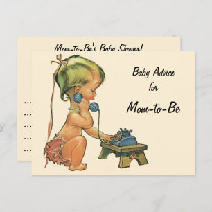 Vintage Child Cute Blond Girl Talking on Toy Phone Advice Card