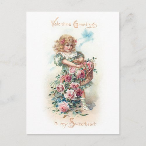 Vintage Child  Forget_Me_Nots Valentine Postcard