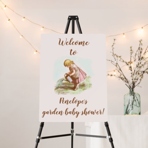 Vintage Child Garden Baby Shower Welcome Sign 