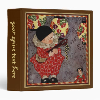 Vintage Child Harlequin, Musician Playing Banjo Binder