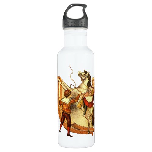 Vintage Child on Rocking Horse Water Bottle