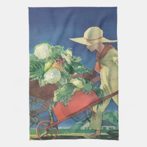 Vintage Child Organic Gardening Victory Garden Kitchen Towel