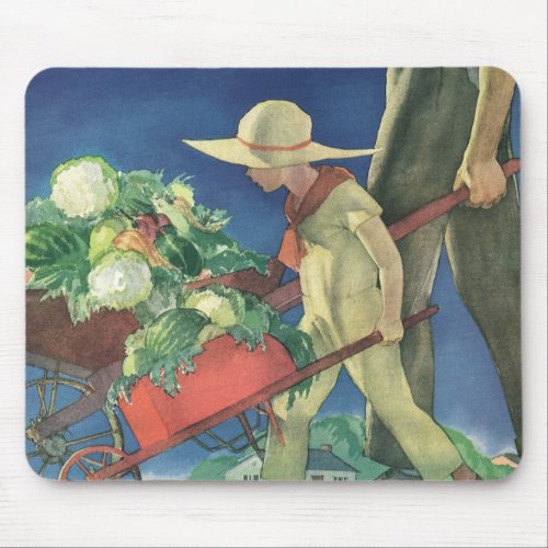 Vintage Child Organic Gardening Victory Garden Mouse Pad