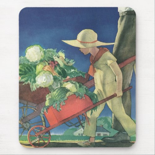 Vintage Child Organic Gardening Victory Garden Mouse Pad