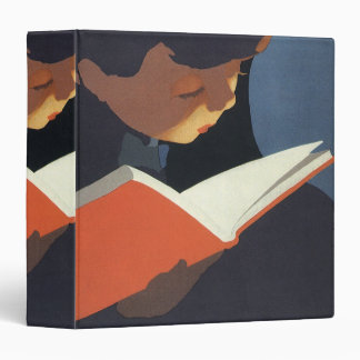 Vintage Child Reading a Book From the Library Binder