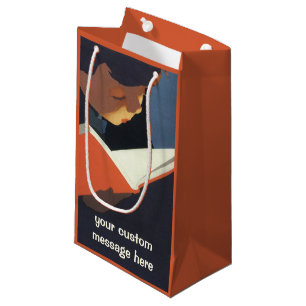 Vintage Child Reading a Book From the Library Small Gift Bag