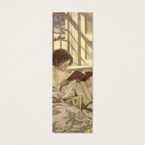 Vintage Child Reading a Book, Jessie Willcox Smith Business Card Templates