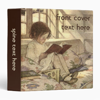 Vintage Child Reading a Book, Jessie Willcox Smith 3 Ring Binder