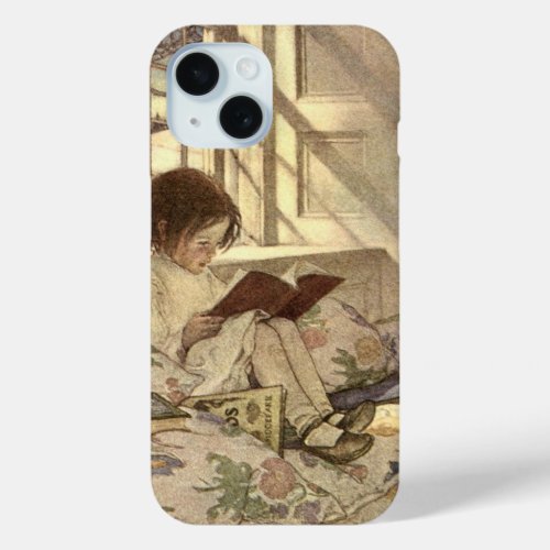 Vintage Child Reading a Book Jessie Willcox Smith iPhone 15 Case