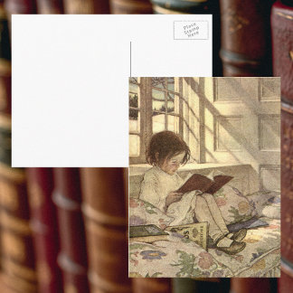 Vintage Child Reading a Book, Jessie Willcox Smith Postcard