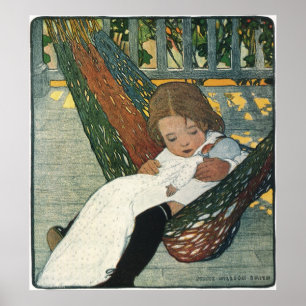 Vintage Child with a Doll by Jessie Willcox Smith Poster
