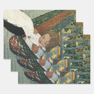 Vintage Child with a Doll by Jessie Willcox Smith Wrapping Paper Sheets