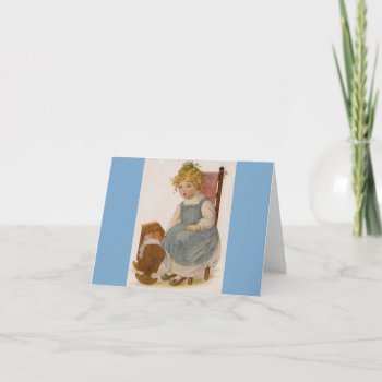 Vintage Child With Doll Painting Notecard by LittleThingsDesigns at Zazzle