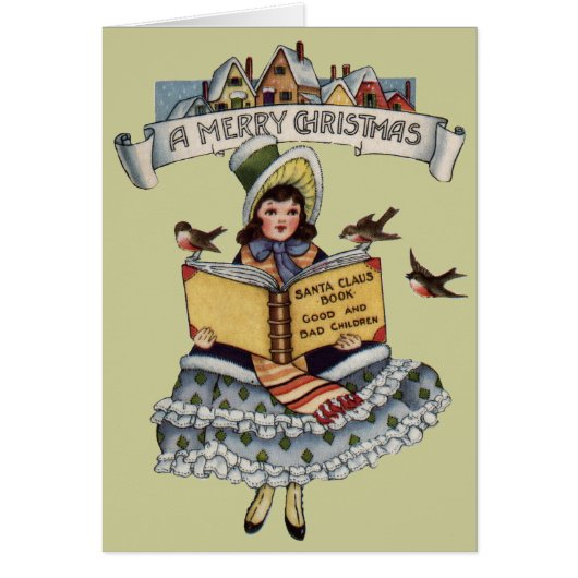 Vintage Child with Santa Claus Book (Front)