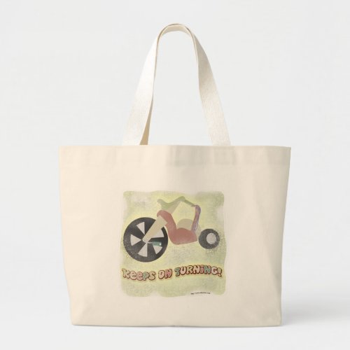 Vintage Childhood Big Wheel Slogan Large Tote Bag