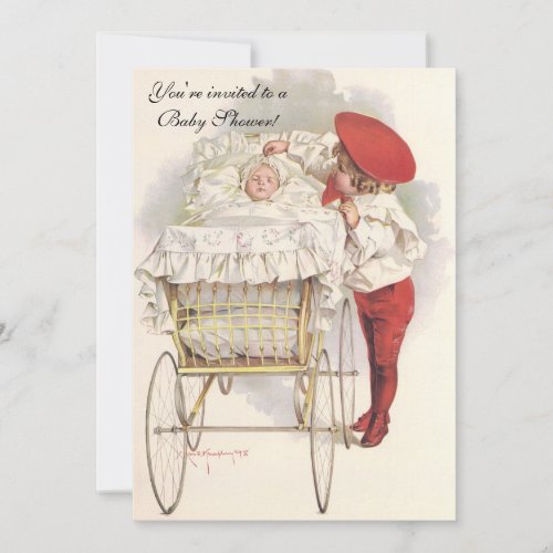 Vintage Children and Babies Victorian Baby Shower Invitation